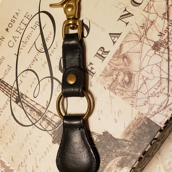 Vintage COACH Chocolate Leather Keychain & Ring - Picture 4 of 5